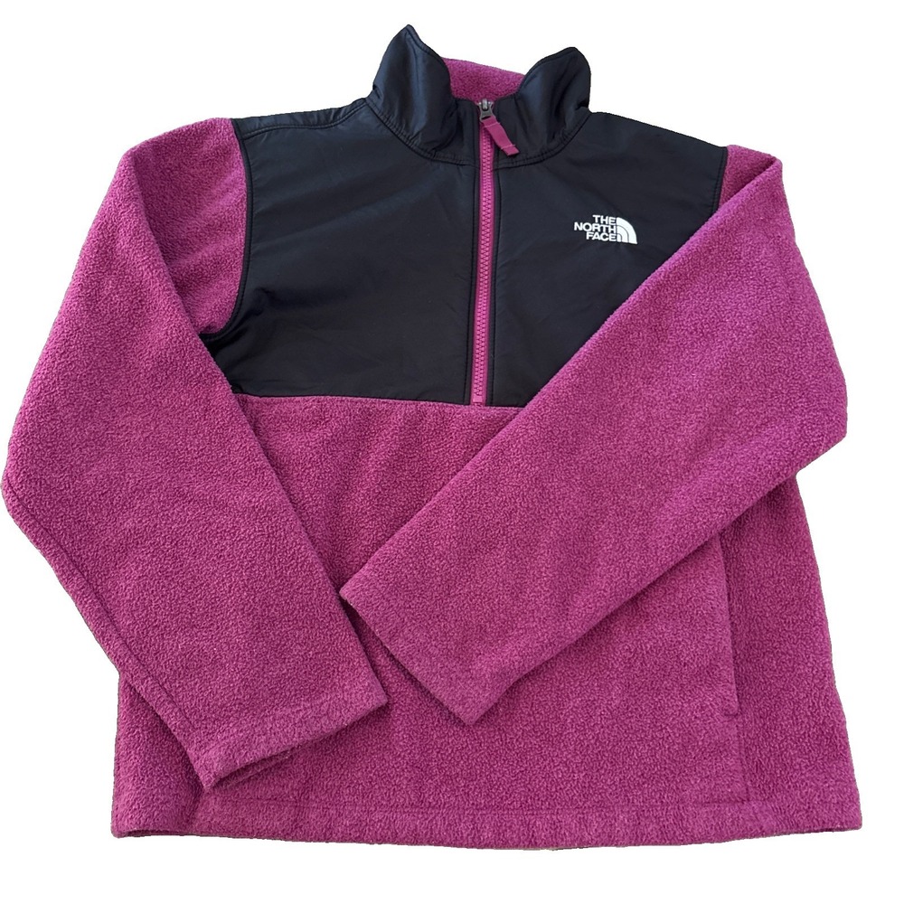 The North Face Jacket Youth Fleece Half Zip Girls M 10/12 Fuchsia Kristin